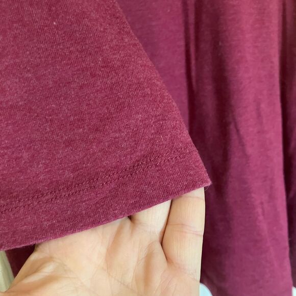 CJ Banks, three-quarter sleeve shirt, cranberry color, excellent condition, 1X - Picture 3 of 3